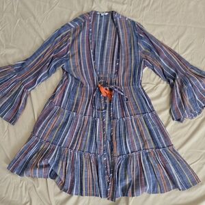 Blue Island Vibrant Striped Top